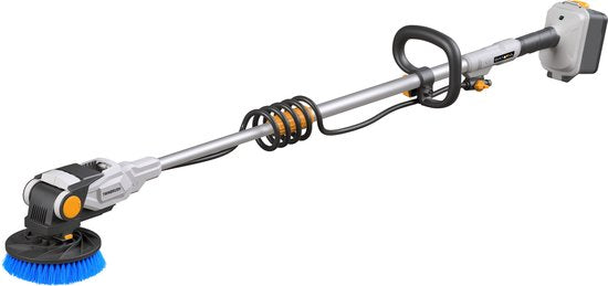 Batavia Accu 18V Twin Brush telescopische reinigingsborstel - Excl. Accu en Oplader - Schrobborstel met telescopische steel - Ergonomisch, waterdicht, verstelbare borstelkop voor moeiteloos reinigen van daken, zonnepanelen en zwembad - Maxxpack