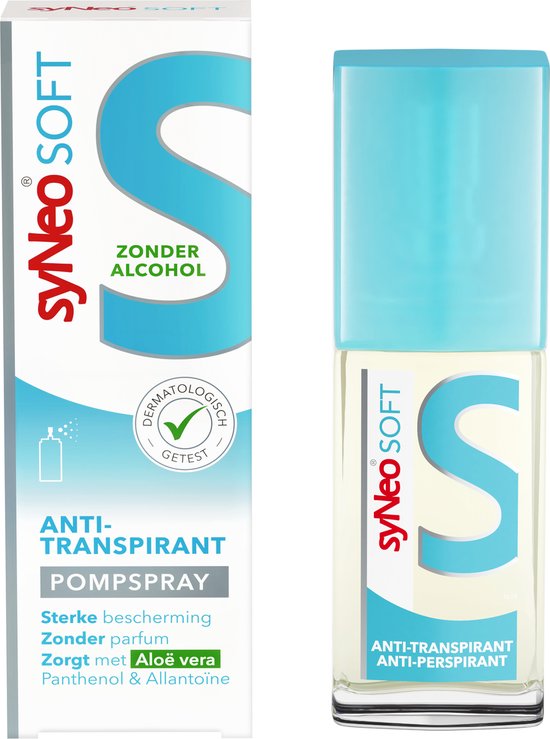 syNeo SOFT - Deodorant Anti-transpirant Pompspray - 30ml - Aloë Vera - 0% Alcohol - Halal - Overmatig zweten