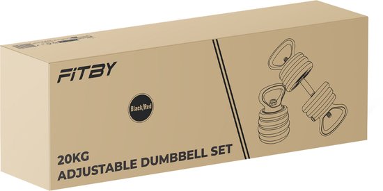 Fitby Dumbells 20 KG - Dumbbells - Gewichten Set - Verstelbare Dumbells - Halterset - Dumbell Set - Kettlebell