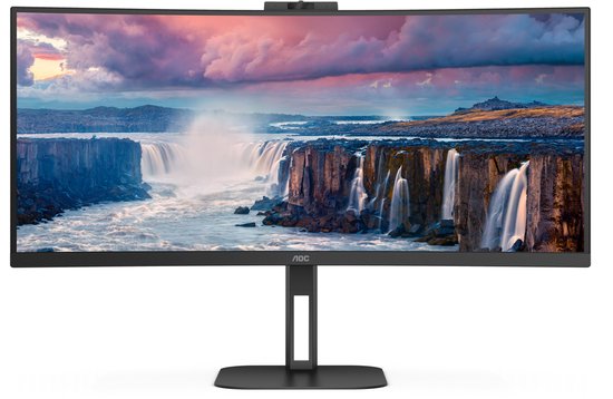 AOC V5 CU34V5CW - QHD Gebogen Ultrawide Monitor - USB-C - 65w - Webcam - 34 inch