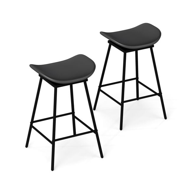 Coast Draaibare Barkrukken – Set van 2 – 43 x 45 x 71,5 cm – Bruin en Zwart