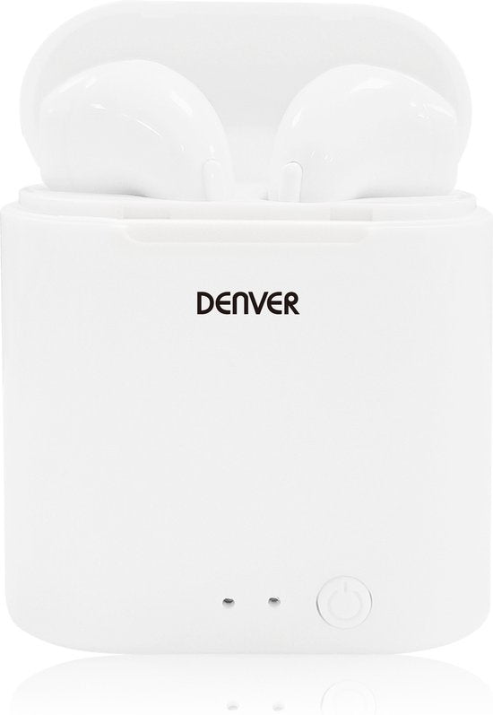 Denver Draadloze Oordopjes met Oplaad Case - Earbuds Wireless - Bluetooth - TWE36 - Wit