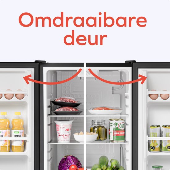 KitchenBrothers Koelkast - 92L - Tafelmodel - IJskast - Frigo - Vrijstaand - Zwart
