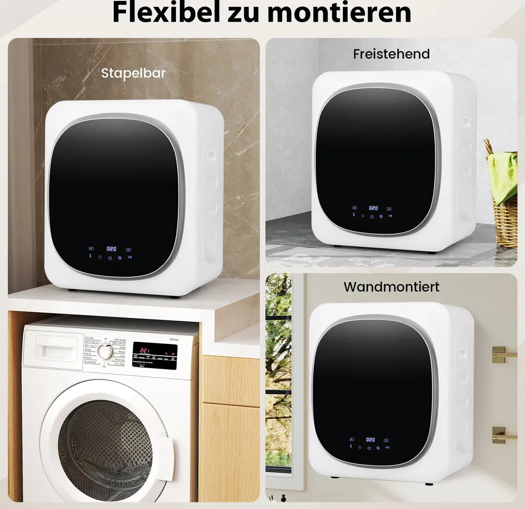 COSTWAY Mini-kledingdroger 800 W, 5 kg Wit
