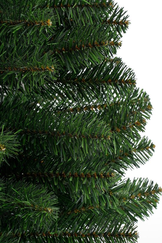 Black Box Trees Charlton Slanke Boom - Kerstboom Pilaarvormig met Scharnierconstructie - Kerstversiering met Natuurlijke PVC Naalden - Kunstboom Slank Model - H215 x Ø56 cm - Groen