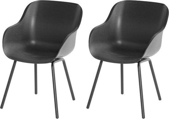 Hartman Sophie elegance tuinstoel - Donkergrijs - set van 2 - donkergrijs rondo onderstel