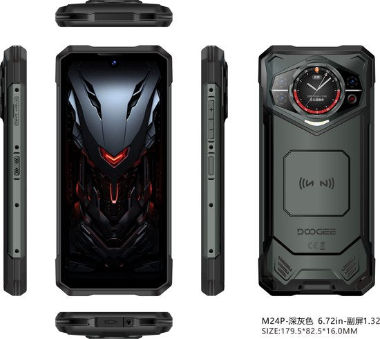 Doogee S200 NL – 6.72inch – Robuuste Smartphone – 12GB+20GB RAM – 256GB ROM – 10100mAh – Android 14.0 – Grijs