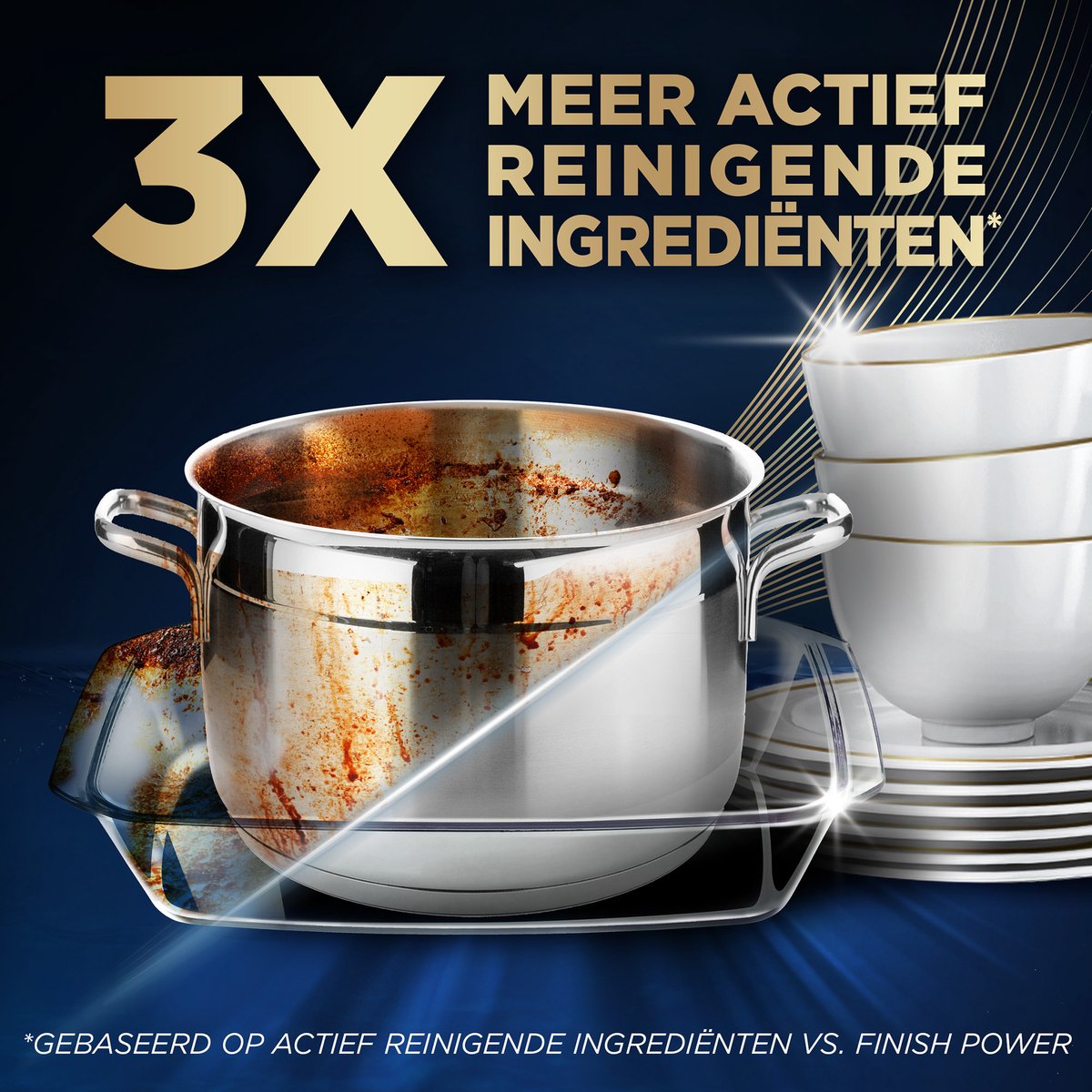 Finish Ultimate Plus All in One Vaatwastabletten Regular – 47 Capsules – 15,5 x 11 x 9 cm – Wit/Blauw