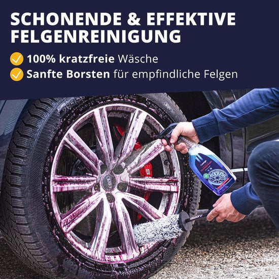 Icargo Microvezel Velgborstel Extra Dun 40 cm - Flexibele Velgenborstel voor Diepe Velgbedden en Smalle Spaken - Zwart