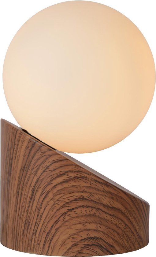 Lucide LEN - Tafellamp - Ø 10 cm - 1xG9 - Donkere Houtlook - Japandi