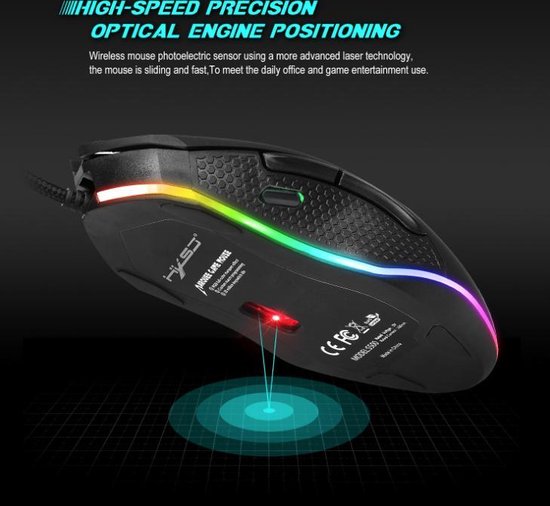 HXSJ S500 Ergonomisch  Gaming Muis RGB - Office mouse - 4800dpi