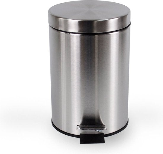 BRASQ Pedaalemmer 3 Liter - RVS - PB103 - Prullenbak met uitneembare Pedaalemmer - Prullenbak - Vuilnisbak - Vuilbak - Afvalbak - Badkamer of toilet