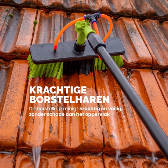BREND BR-2237 Telescopische Wasborstel Uitschuifbaar tot 7 Meter – 5-Delige Waterborstel met Zeepdispenser – Voor Gevels, Dakpannen en Zonnepanelen