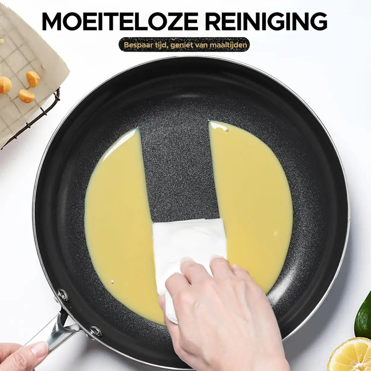 Michelangelo Keramische Koekenpan met Deksel - 8 inch - Zwart