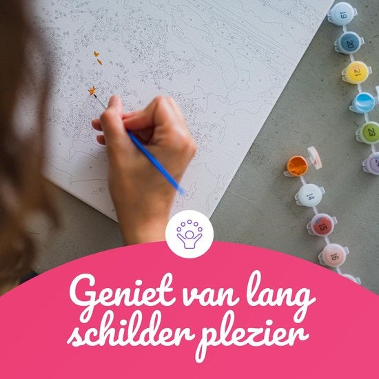 Rubye® Schilderen Op Nummer Volwassenen – Japanse Tuin – Inclusief Penselen – Canvas Schildersdoek – Kleuren op Nummer – 40x50cm