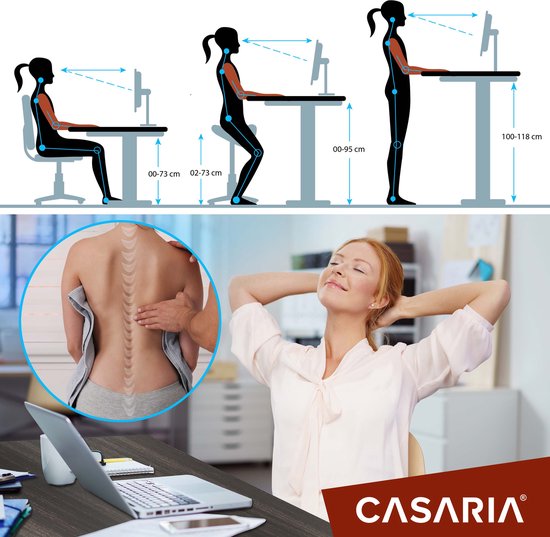 Casaria Zit Sta Bureau – Hoogte Verstelbaar Elektrisch - 140x60cm Bruin