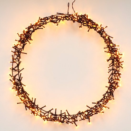 H&S - Kerstkrans - Ring - Ø48cm - 400led - Extra Warm White - 8 standen