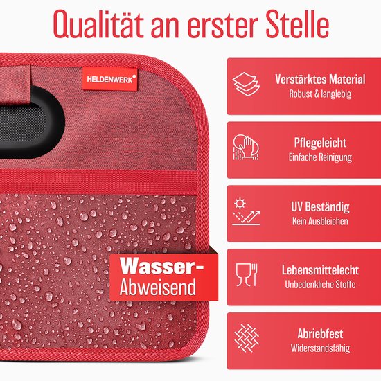 Kofferbaktas opvouwbaar en stabiel - kofferbakorganizer boodschappentas voor praktische opslag - autovouwdoos, kofferbakdoos (rood)