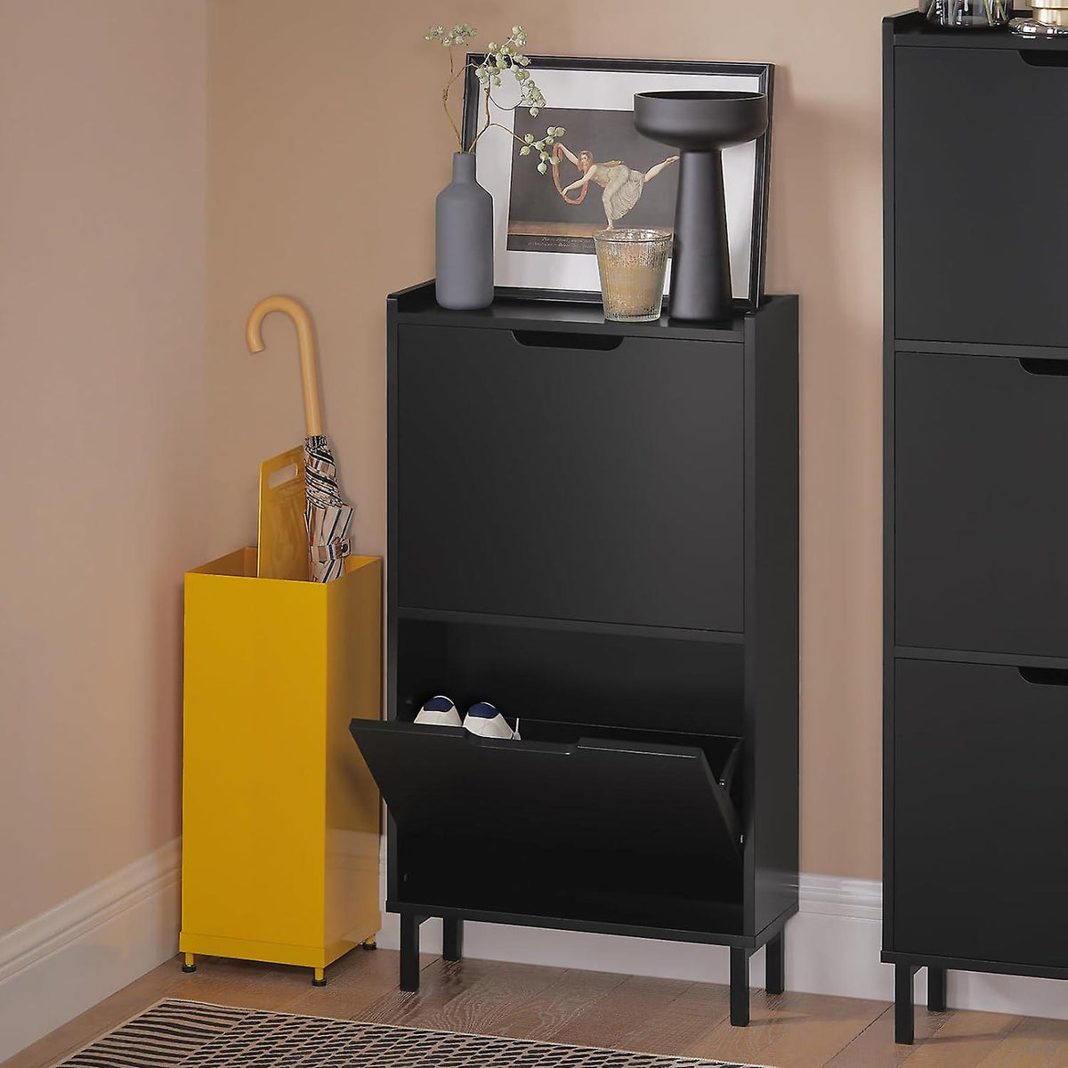 SoBuy Schoenenkast - FSR151-SCH - MDF & Metaal - Max. 16kg. - 50x19x9 - Antraciet
