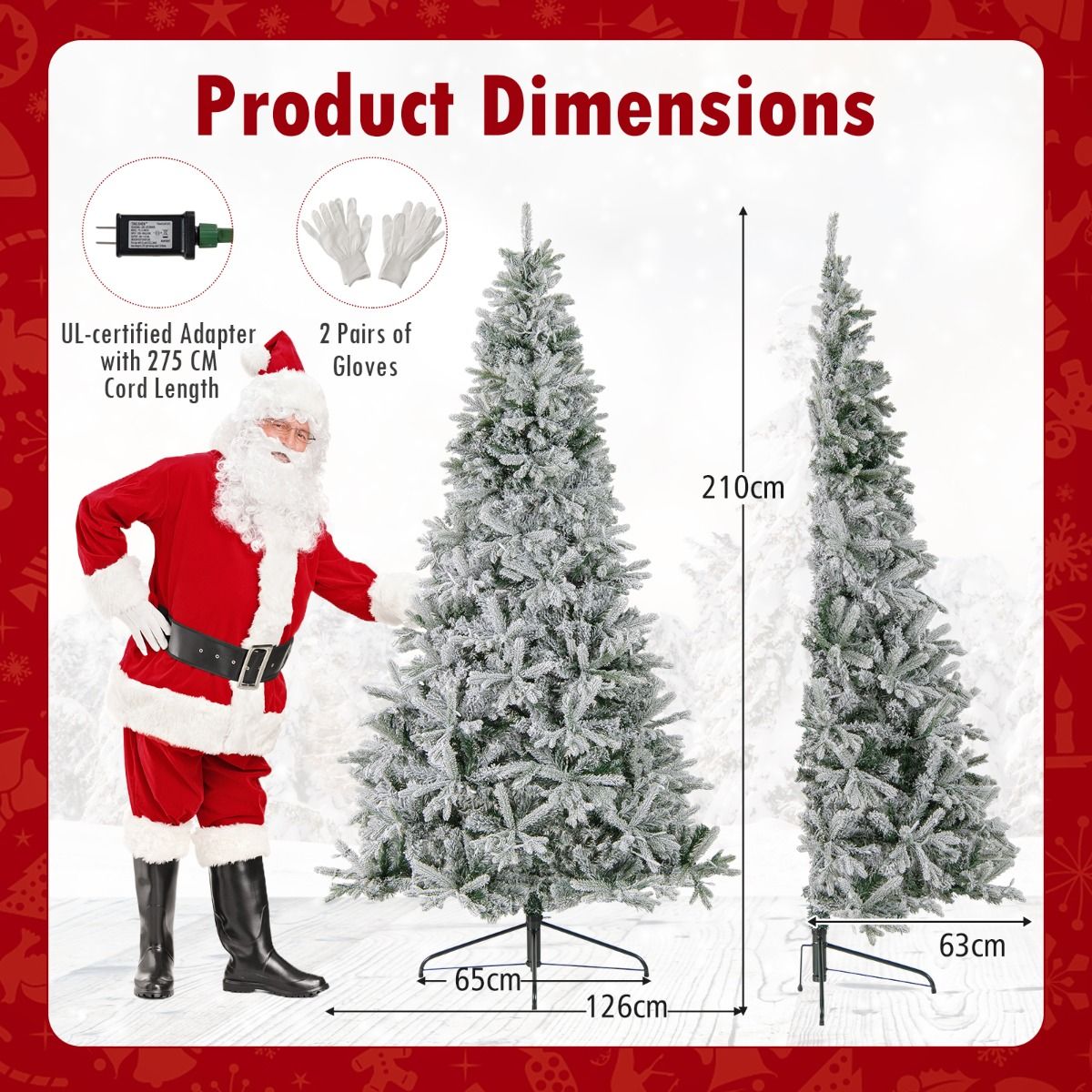 Coast Half Kunstkerstboom Voorverlicht 210 cm – Sneeuw Effect – Wit/Groen – 126 x 63 x 210 cmCoast Half Kunstkerstboom Voorverlicht 210 cm – Sneeuw Effect – Wit/Groen – 126 x 63 x 210 cm