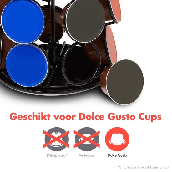 KitchenBrothers Capsulehouder - Koffiecups houder - Geschikt voor Dolce Gusto - 35 Cups - Draaibaar - Zwart