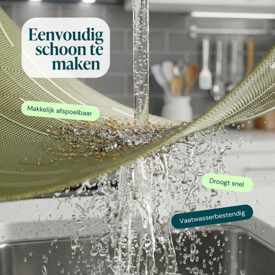 Castagnola Placemats - Placemat van Kunststof - Onderlegger - Onderzetter - Placemats Plastic en PVC - 6 Stuks - Diameter 37cm - Groen