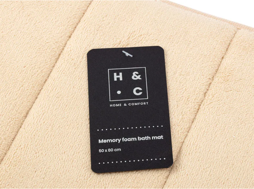 Zachte, anti-slip memory foam badmat - Beige
