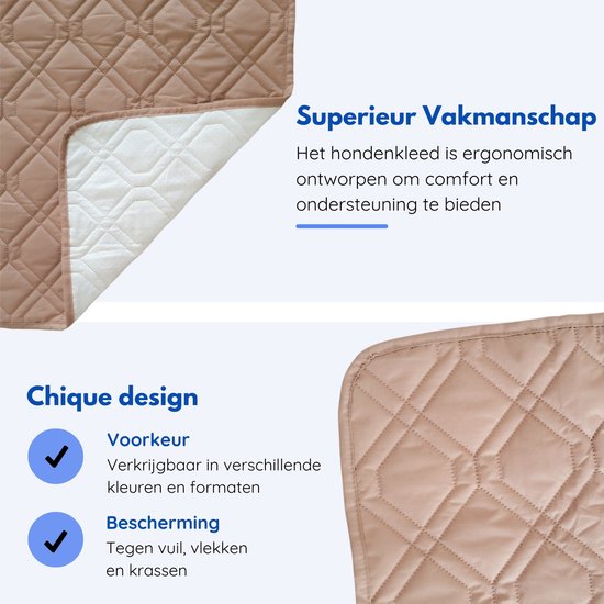 Hilvard - Hondendeken - Kattendeken - Bankbeschermer - Hondendeken auto achterbank - Geschikt voor bank, auto en bed - Zand - 76 x 127cm - Hondenkleed - Hondenmat