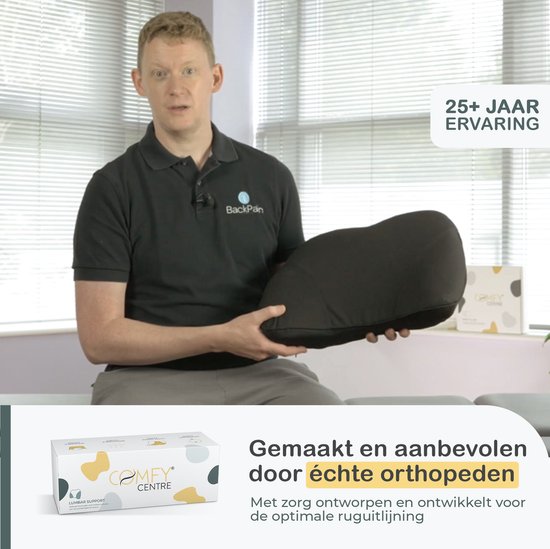 COMFYCENTRE® Ergonomische Rugsteun XL Auto & Bureaustoel - Rugkussen Onderrug en Schouders - Lendensteun Auto - Rugsteunen - Traagschuim - Beter zitten