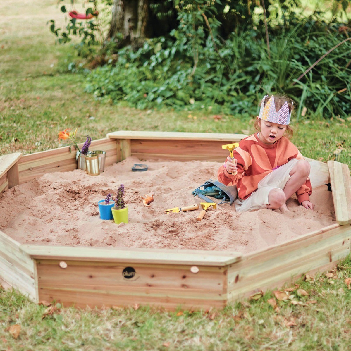 Plum Play Giant Houten Zandbak met Deksel 1,5 x 1,5 m – Natuurlijk Hout