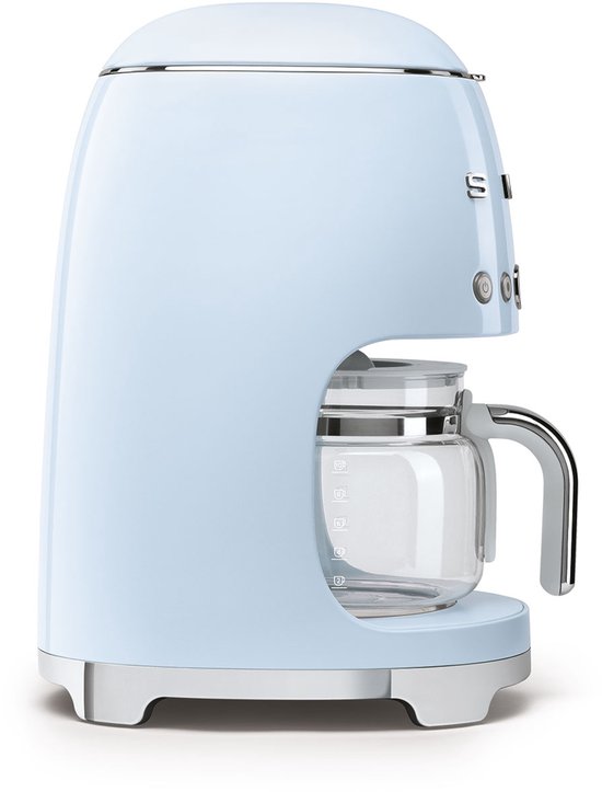 SMEG DCF02PBEU Filterkoffiemachine - Koffiezetapparaat - 10 Koppen - Warmhoudfunctie 40 min - Aroma Instelling - Programmeerbare Startfunctie - 50’s Style - Pastelblauw