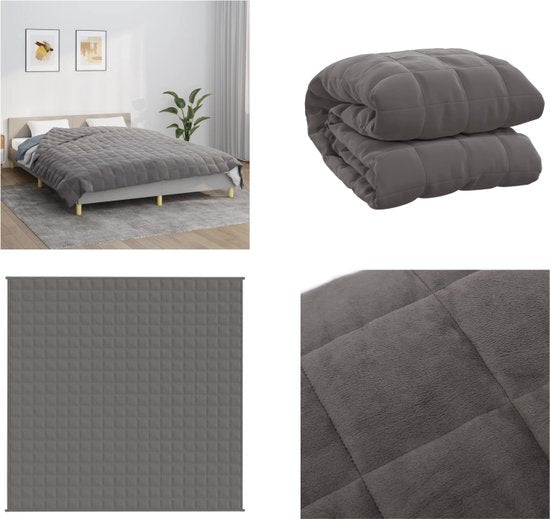 vidaXL - Verzwaringsdeken - 200x200 - cm - 13 - kg - stof - grijs