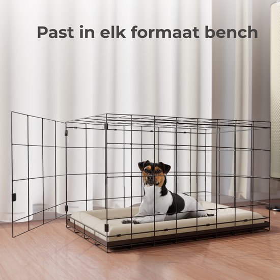 CozySense® Orthopedische Hondenmand - 75 x 45 cm - Maat M - Bouclé Stof - Waterdicht Hondenbed met Wasbare Hoes - Geschikt Als Benchkussen - Wit