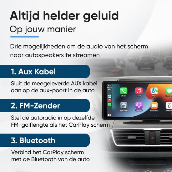 CarMe CarPlay Scherm 10 Inch - Apple CarPlay & Android Auto (Draadloos) - Touchscreen - Navigatiesysteem auto - Geschikt voor Apple CarPlay & Android Auto - Android Auto scherm