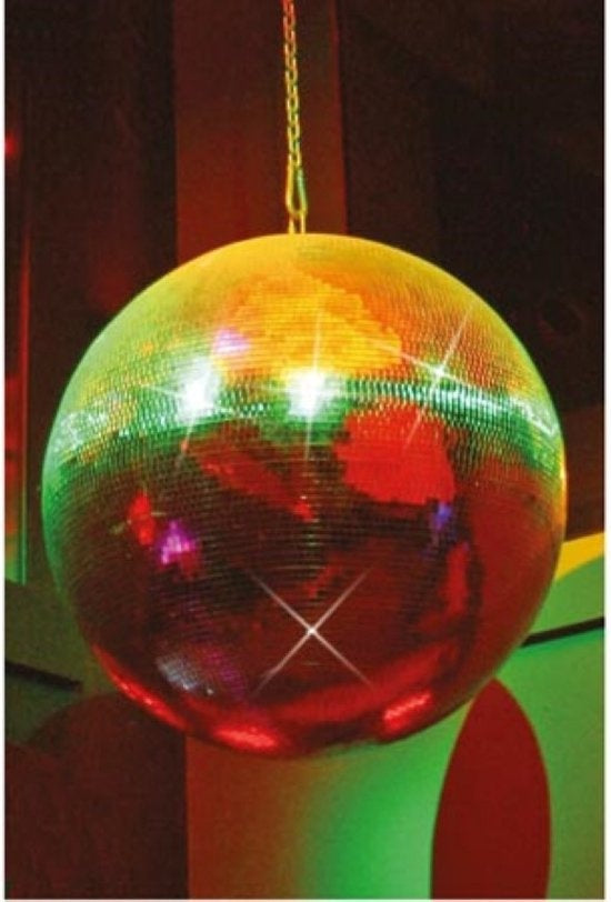 HQ-Power Disco spiegelbol Ø 50 cm, spectaculaire lichteffecten voor feestjes, veilig ophangsysteem en facetglas, dansvloer accessoire voor disco en meer