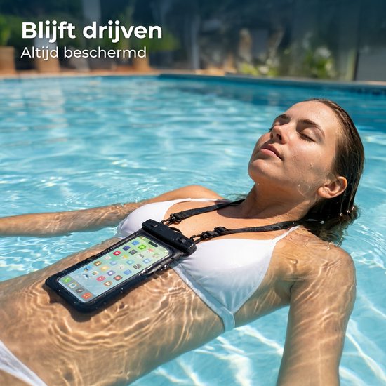 Nuvance Waterdicht Telefoonhoesje 2 in 1 met Koord - Universeel tot 7 inch - Drybag Hoesje - Dubbele Klipsluiting