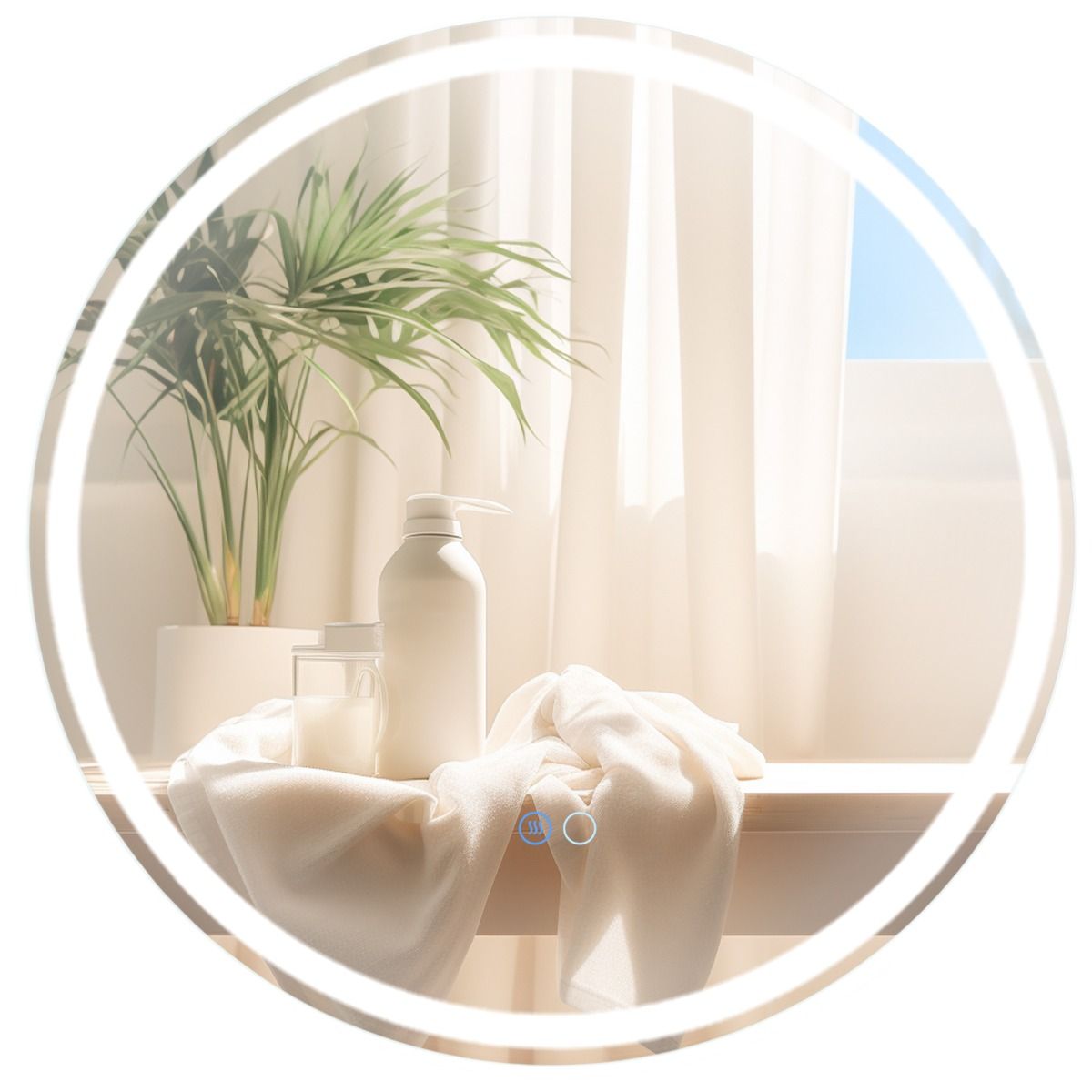Coast Led-badkamerspiegel - dimbaar met anti-condens - geheugenfunctie - zilver 60 x 60 cm