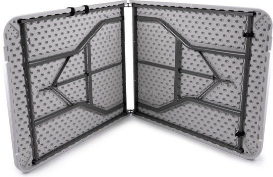 Campingtafel Inklapbaar - Tuintafel Kunststof - 180x74x74cm - tot 6 Personen - Wit