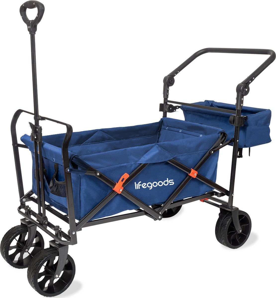 LifeGoods Bolderkar - Opvouwbaar - Tot 120KG - 90L - Wasbaar Polyester - 120x80cm - Blauw