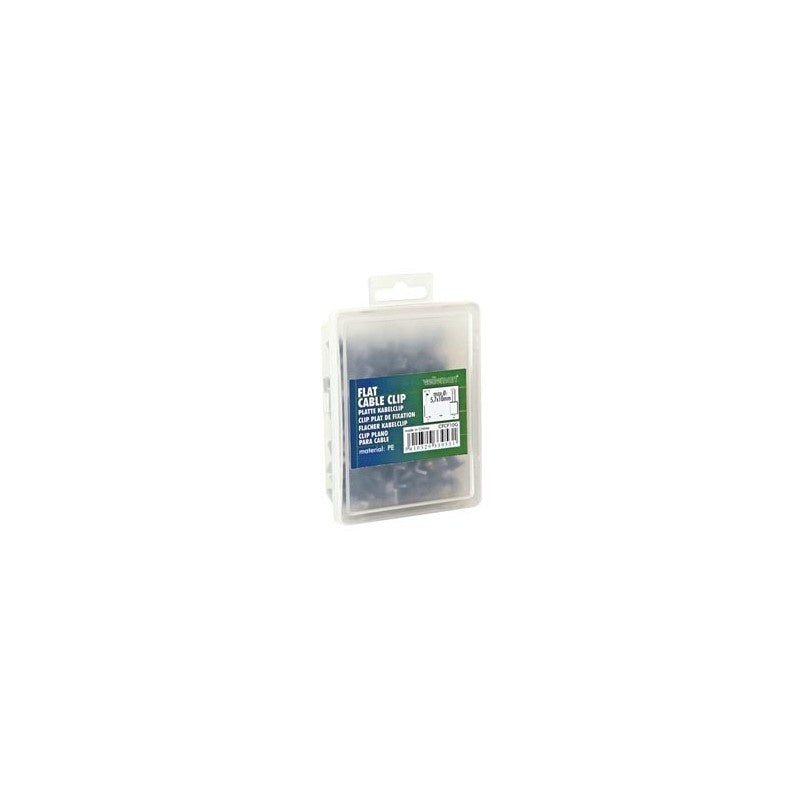 Platte Kabelclips 10 mm – Grijs – 100 Stuks – Kabelbevestiging voor Platte Kabels