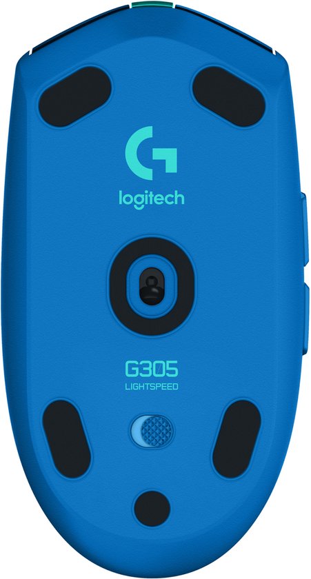 Logitech G305 Lightspeed Gaming-muis Bluetooth Optisch Blauw 6 Toetsen 12000 dpi Verlicht, Ergonomisch