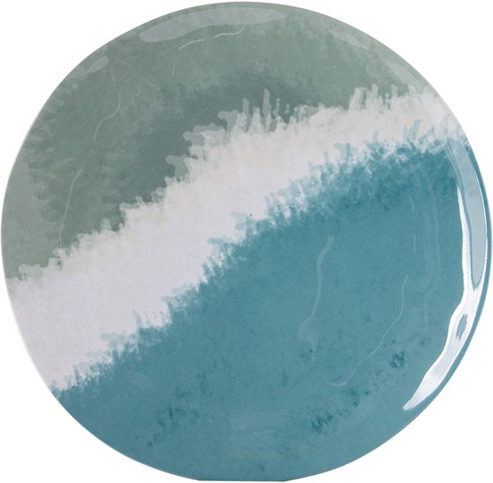 Bo-Camp - Servies - Halo - Blauw/Groen - 12 Stuks