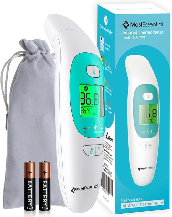 Oorthermometer – Koortsthermometer Baby & Volwassenen – Snelle Meting (1 sec) – Nauwkeurig & Hygiënisch