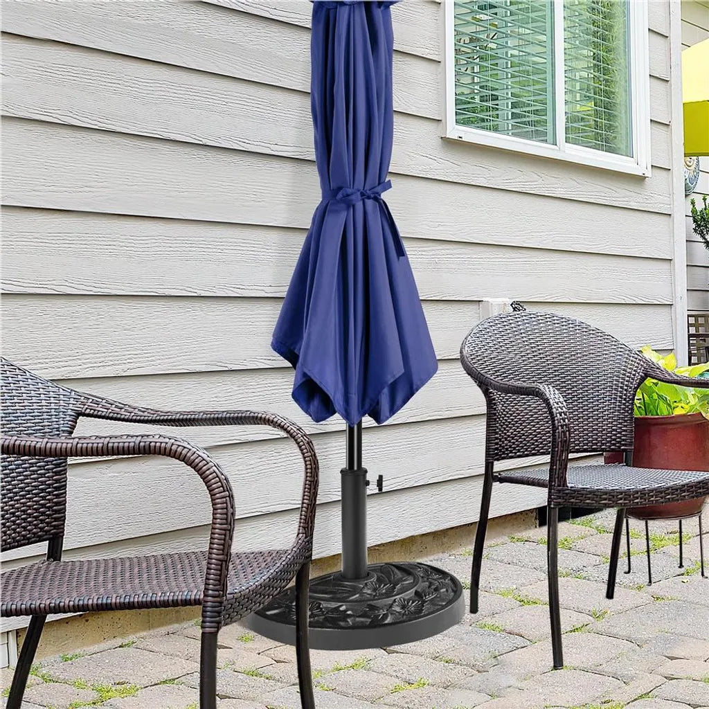 Yaheetech Halfronde Parasolvoet 50 x 32 x 32,5 cm - Zwart - 9 kg voor Parasols Ø 38/48 mm