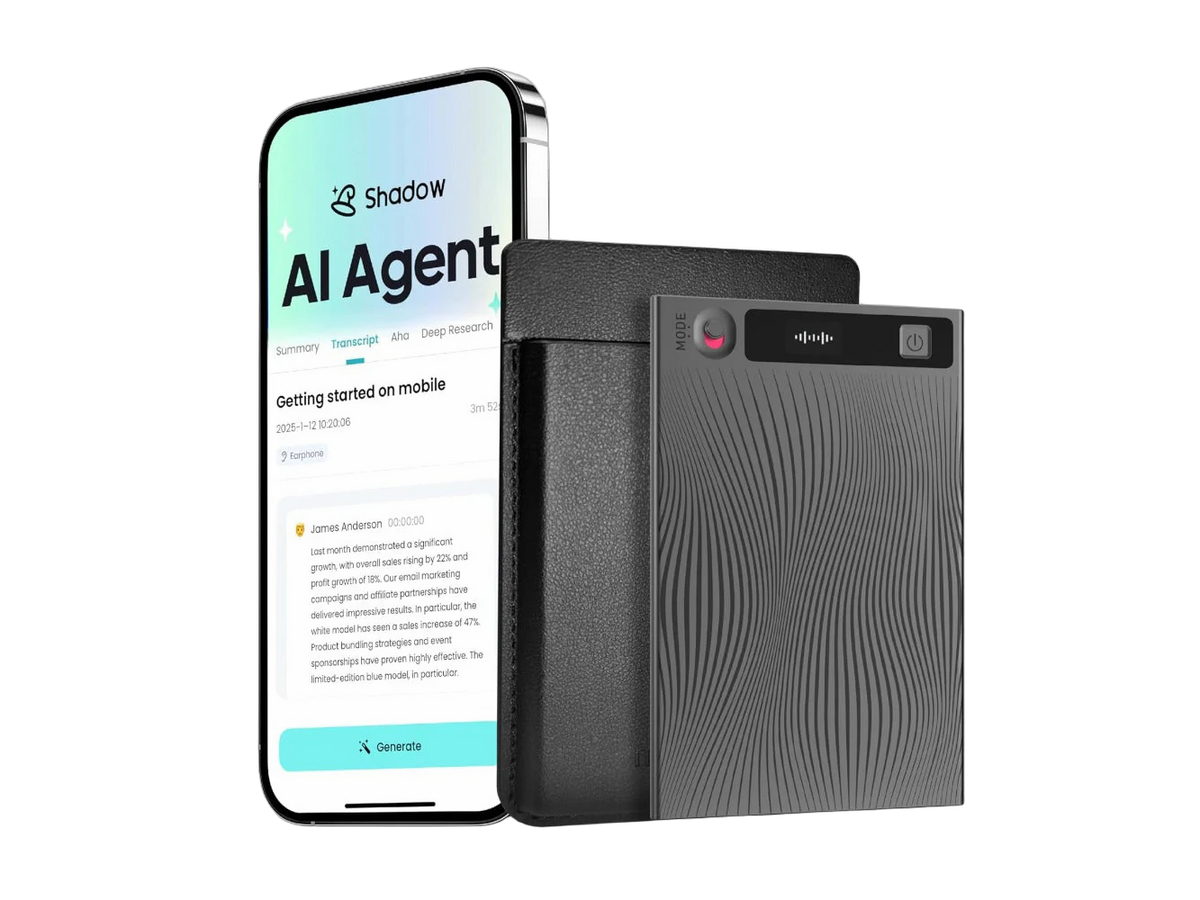 Mobvoi TicNote AI Voice Recorder - Dual-Mode Opname - 64GB Opslag - AI Transcriptie