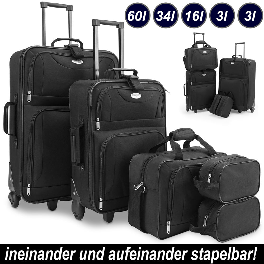 Monzana Kofferset 5-delig - Zwart