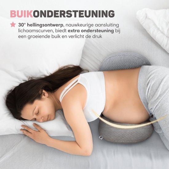 Vulpes Goods® BabyCare - Zwangerschapskussen - Zijslaapkussen - 3-in-1 - Aanpasbaar - Body Pillow / Lichaamskussen / Voedingskussen - Uniek W-Vormig design