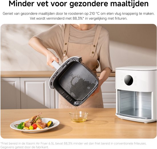 Xiaomi Air fryer XL 6,5L – 220°C – Voor 500g Friet – Zwart