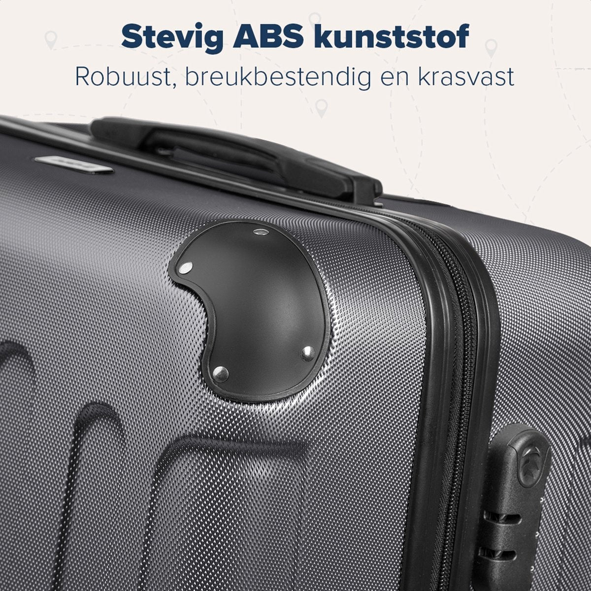 TRVLMORE 2 Delige Kofferset - 38L Handbagage + 110L Ruimbagage - Donkergrijs