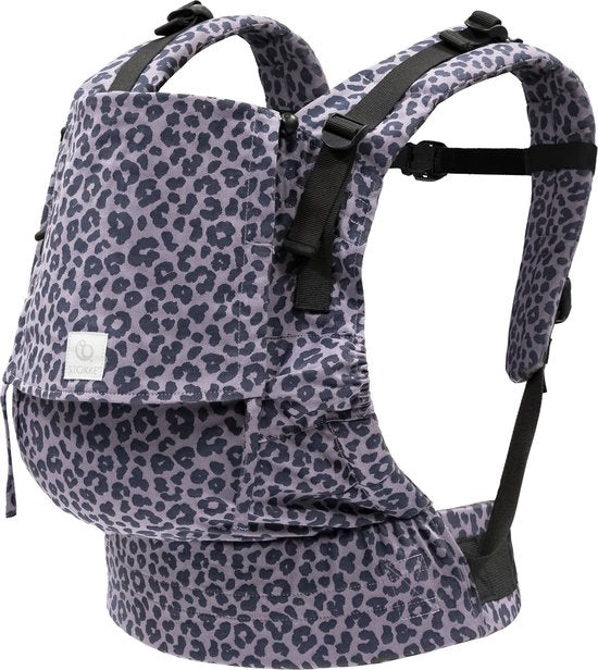 Stokke Limas Carrier Flex, Leopard Lilac - 2023-versie (OCS) - Babydrager met gesp - Drie draagopties - Veilig voor baby's van 1 maand/ 4 kg tot 20 kg